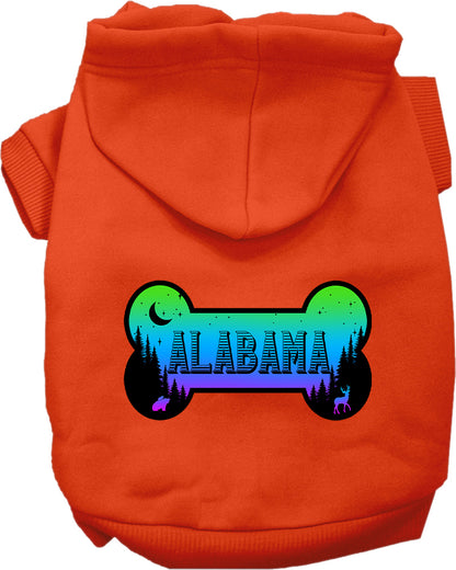 Pet Dog & Cat Screen Printed Hoodie for Medium to Large Pets (Sizes 2XL-6XL), "Alabama Mountain Shades"