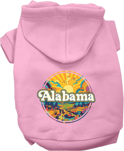 Pet Dog & Cat Screen Printed Hoodie for Medium to Large Pets (Sizes 2XL-6XL), "Alabama Trippy Peaks"