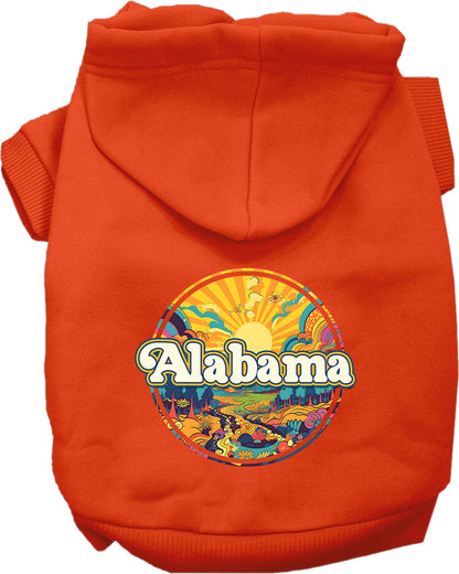 Pet Dog & Cat Screen Printed Hoodie for Medium to Large Pets (Sizes 2XL-6XL), "Alabama Trippy Peaks"