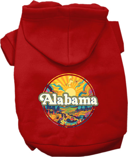 Pet Dog & Cat Screen Printed Hoodie for Medium to Large Pets (Sizes 2XL-6XL), "Alabama Trippy Peaks"