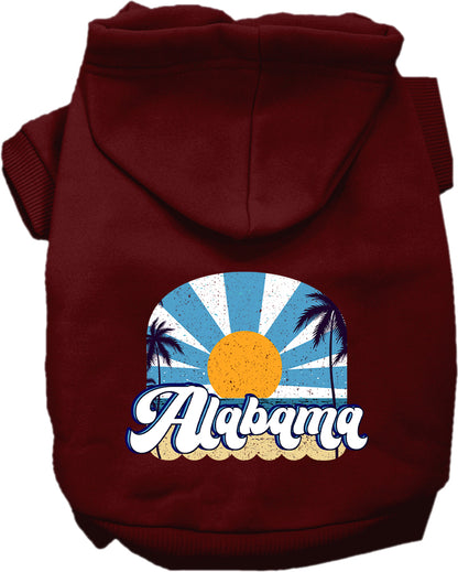 Pet Dog & Cat Screen Printed Hoodie for Medium to Large Pets (Sizes 2XL-6XL), "Alabama Coast"