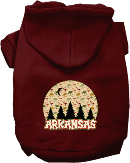 Pet Dog & Cat Screen Printed Hoodie for Small to Medium Pets (Sizes XS-XL), "Arkansas Under The Stars"