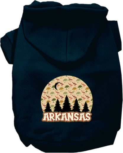 Pet Dog & Cat Screen Printed Hoodie for Medium to Large Pets (Sizes 2XL-6XL), "Arkansas Under The Stars"