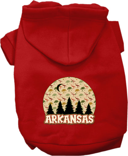 Pet Dog & Cat Screen Printed Hoodie for Medium to Large Pets (Sizes 2XL-6XL), "Arkansas Under The Stars"