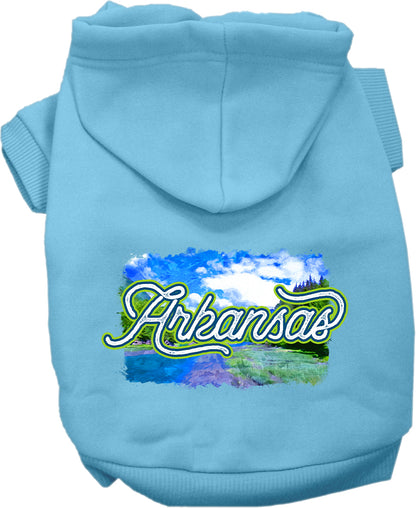 Pet Dog & Cat Screen Printed Hoodie for Medium to Large Pets (Sizes 2XL-6XL), "Arkansas Summer"