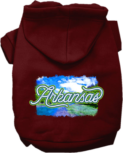 Pet Dog & Cat Screen Printed Hoodie for Medium to Large Pets (Sizes 2XL-6XL), "Arkansas Summer"