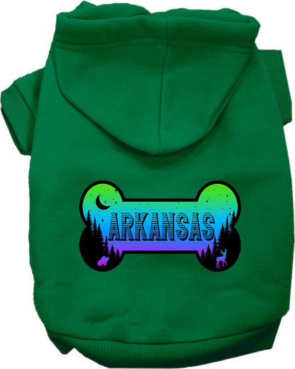 Pet Dog & Cat Screen Printed Hoodie for Medium to Large Pets (Sizes 2XL-6XL), "Arkansas Mountain Shades"