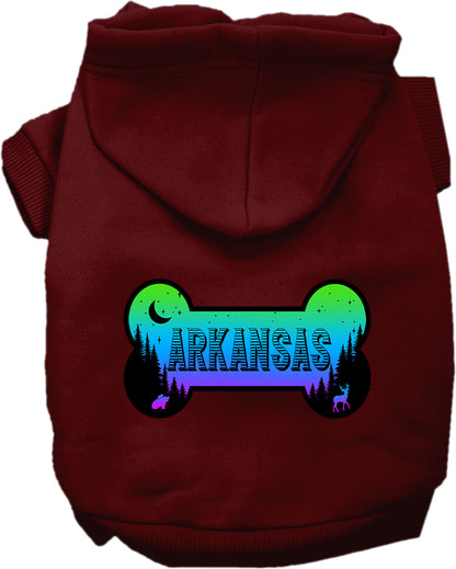 Pet Dog & Cat Screen Printed Hoodie for Medium to Large Pets (Sizes 2XL-6XL), "Arkansas Mountain Shades"