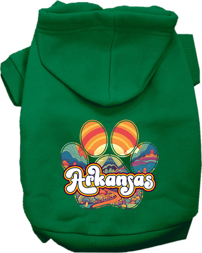 Pet Dog & Cat Screen Printed Hoodie for Medium to Large Pets (Sizes 2XL-6XL), "Arkansas Groovy Summit"