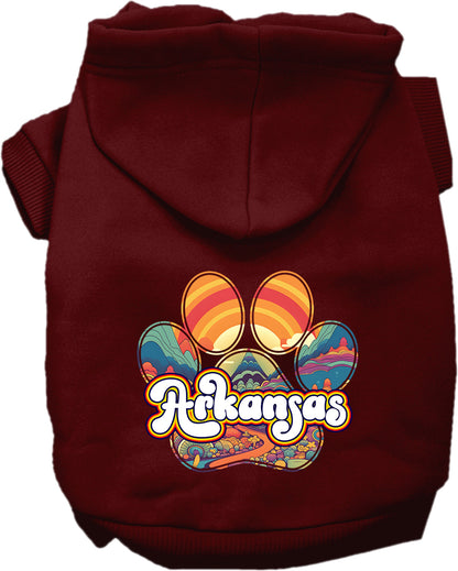 Pet Dog & Cat Screen Printed Hoodie for Small to Medium Pets (Sizes XS-XL), "Arkansas Groovy Summit"