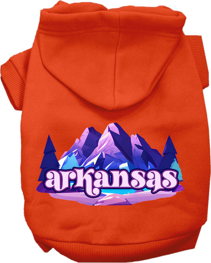 Pet Dog & Cat Screen Printed Hoodie for Medium to Large Pets (Sizes 2XL-6XL), "Arkansas Alpine Pawscape"