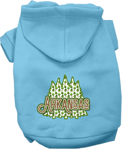 Pet Dog & Cat Screen Printed Hoodie for Medium to Large Pets (Sizes 2XL-6XL), "Arkansas Woodland Trees"