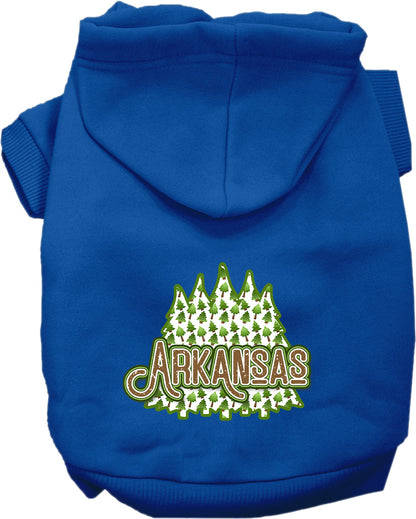 Pet Dog & Cat Screen Printed Hoodie for Medium to Large Pets (Sizes 2XL-6XL), "Arkansas Woodland Trees"