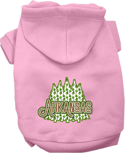 Pet Dog & Cat Screen Printed Hoodie for Medium to Large Pets (Sizes 2XL-6XL), "Arkansas Woodland Trees"