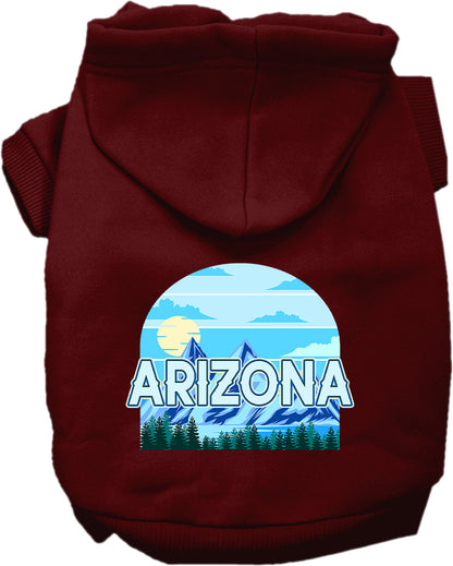 Pet Dog & Cat Screen Printed Hoodie for Small to Medium Pets (Sizes XS-XL), "Arizona Trailblazer"