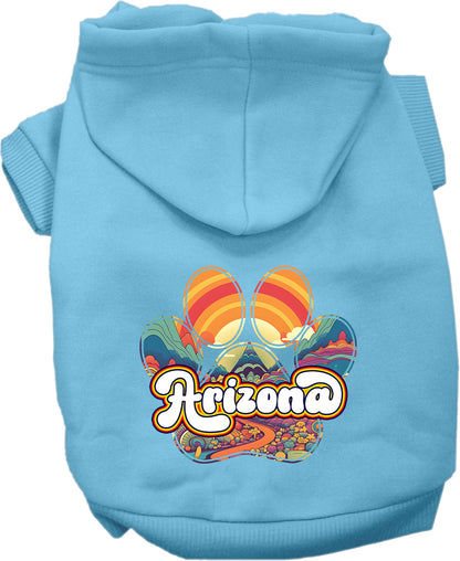 Pet Dog & Cat Screen Printed Hoodie for Medium to Large Pets (Sizes 2XL-6XL), "Arizona Groovy Summit"