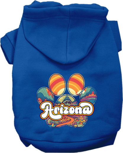 Pet Dog & Cat Screen Printed Hoodie for Medium to Large Pets (Sizes 2XL-6XL), "Arizona Groovy Summit"