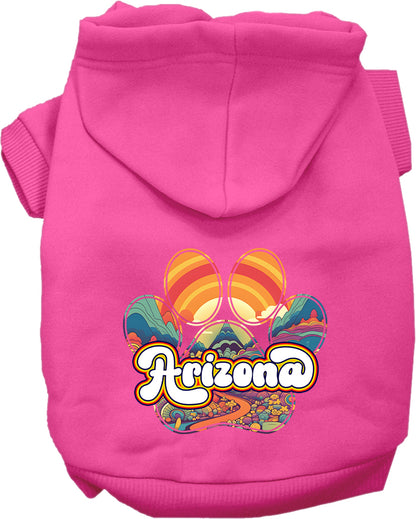 Pet Dog & Cat Screen Printed Hoodie for Medium to Large Pets (Sizes 2XL-6XL), "Arizona Groovy Summit"