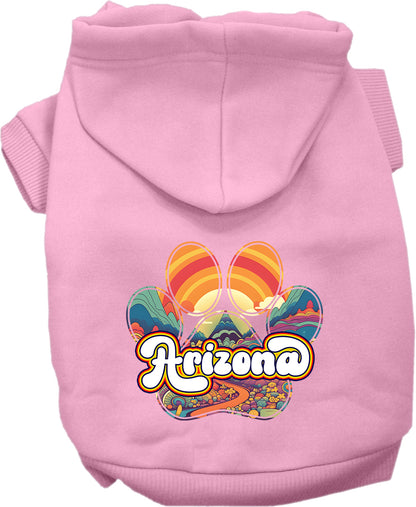 Pet Dog & Cat Screen Printed Hoodie for Medium to Large Pets (Sizes 2XL-6XL), "Arizona Groovy Summit"