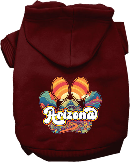 Pet Dog & Cat Screen Printed Hoodie for Small to Medium Pets (Sizes XS-XL), "Arizona Groovy Summit"