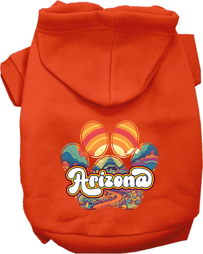 Pet Dog & Cat Screen Printed Hoodie for Medium to Large Pets (Sizes 2XL-6XL), "Arizona Groovy Summit"