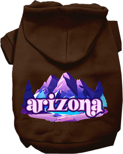 Pet Dog & Cat Screen Printed Hoodie for Medium to Large Pets (Sizes 2XL-6XL), "Arizona Alpine Pawscape"