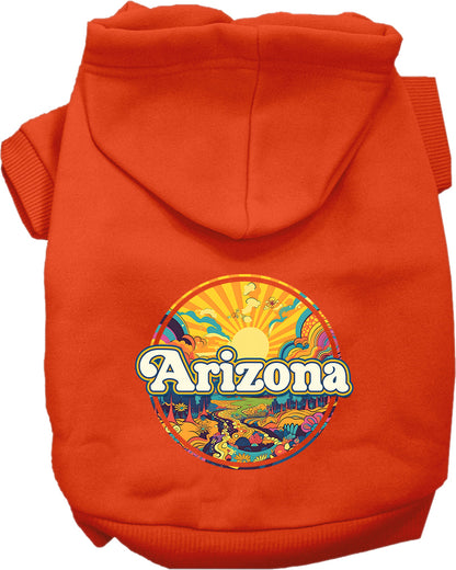 Pet Dog & Cat Screen Printed Hoodie for Medium to Large Pets (Sizes 2XL-6XL), "Arizona Trippy Peaks"