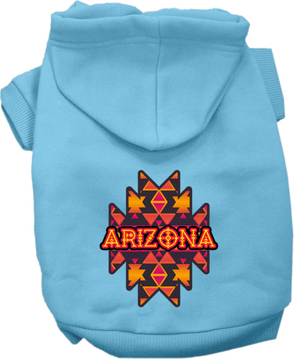 Pet Dog & Cat Screen Printed Hoodie for Medium to Large Pets (Sizes 2XL-6XL), "Arizona Navajo Tribal"