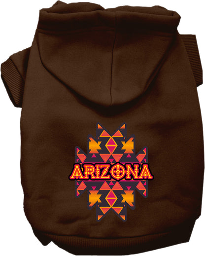 Pet Dog & Cat Screen Printed Hoodie for Medium to Large Pets (Sizes 2XL-6XL), "Arizona Navajo Tribal"