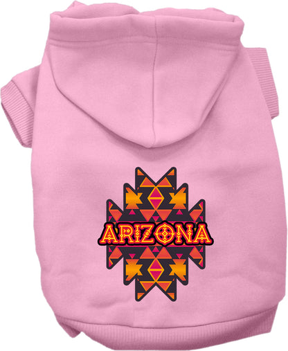 Pet Dog & Cat Screen Printed Hoodie for Medium to Large Pets (Sizes 2XL-6XL), "Arizona Navajo Tribal"