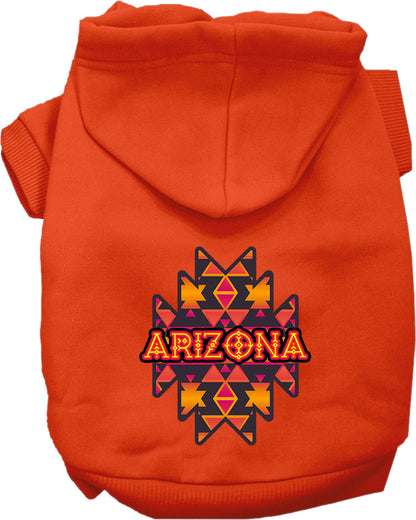 Pet Dog & Cat Screen Printed Hoodie for Medium to Large Pets (Sizes 2XL-6XL), "Arizona Navajo Tribal"