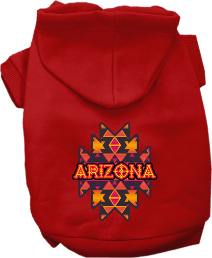 Pet Dog & Cat Screen Printed Hoodie for Medium to Large Pets (Sizes 2XL-6XL), "Arizona Navajo Tribal"