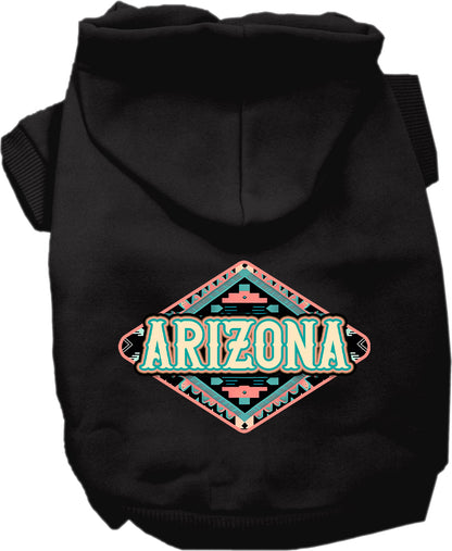 Pet Dog & Cat Screen Printed Hoodie for Small to Medium Pets (Sizes XS-XL), "Arizona Peach Aztec"