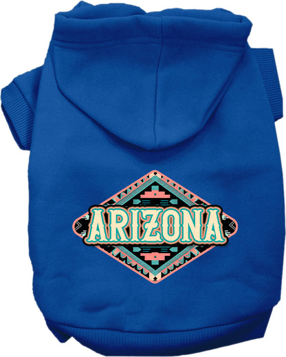 Pet Dog & Cat Screen Printed Hoodie for Medium to Large Pets (Sizes 2XL-6XL), "Arizona Peach Aztec"