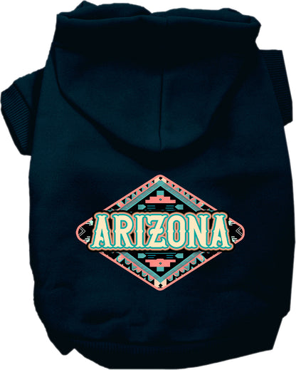 Pet Dog & Cat Screen Printed Hoodie for Medium to Large Pets (Sizes 2XL-6XL), "Arizona Peach Aztec"