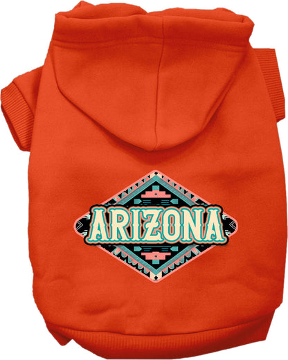 Pet Dog & Cat Screen Printed Hoodie for Medium to Large Pets (Sizes 2XL-6XL), "Arizona Peach Aztec"