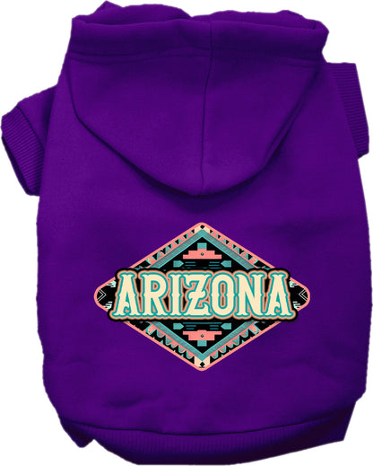 Pet Dog & Cat Screen Printed Hoodie for Medium to Large Pets (Sizes 2XL-6XL), "Arizona Peach Aztec"