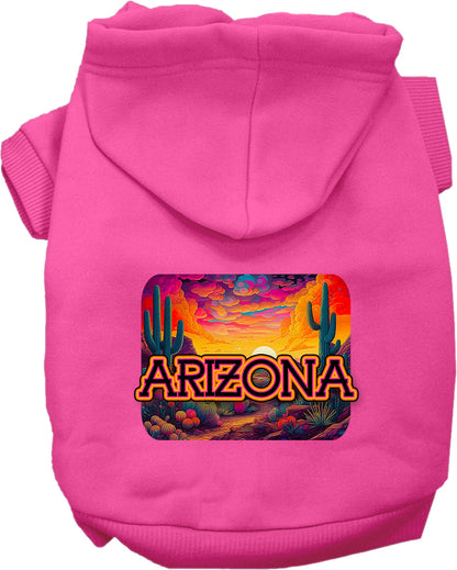 Pet Dog & Cat Screen Printed Hoodie for Medium to Large Pets (Sizes 2XL-6XL), "Arizona Neon Desert"