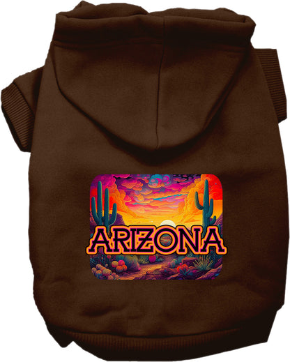 Pet Dog & Cat Screen Printed Hoodie for Medium to Large Pets (Sizes 2XL-6XL), "Arizona Neon Desert"