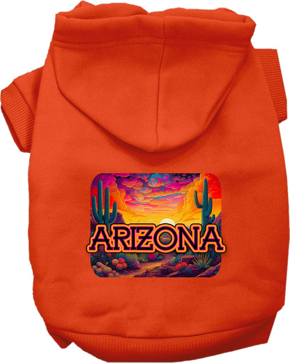 Pet Dog & Cat Screen Printed Hoodie for Medium to Large Pets (Sizes 2XL-6XL), "Arizona Neon Desert"