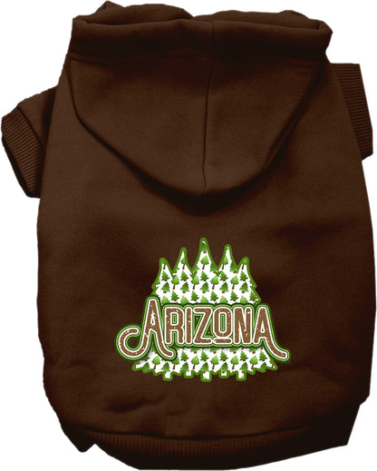 Pet Dog & Cat Screen Printed Hoodie for Small to Medium Pets (Sizes XS-XL), "Arizona Woodland Trees"