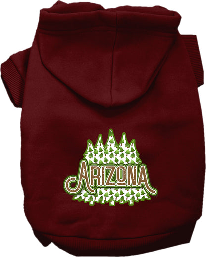 Pet Dog & Cat Screen Printed Hoodie for Small to Medium Pets (Sizes XS-XL), "Arizona Woodland Trees"