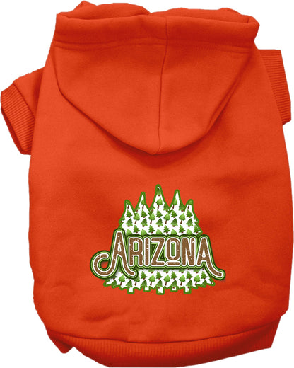 Pet Dog & Cat Screen Printed Hoodie for Medium to Large Pets (Sizes 2XL-6XL), "Arizona Woodland Trees"