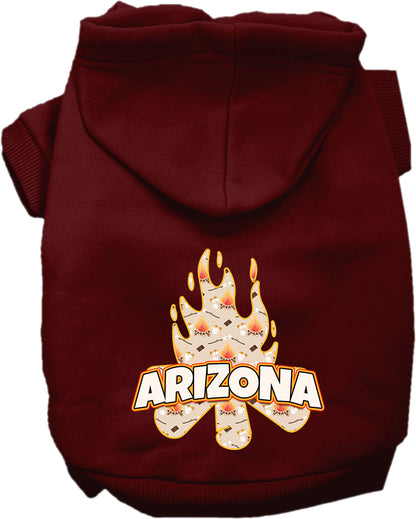 Pet Dog & Cat Screen Printed Hoodie for Small to Medium Pets (Sizes XS-XL), "Arizona Around The Campfire"