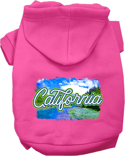 Pet Dog & Cat Screen Printed Hoodie for Medium to Large Pets (Sizes 2XL-6XL), "California Summer"