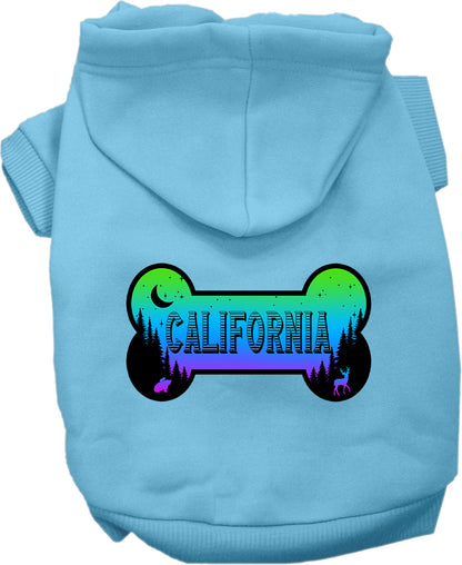 Pet Dog & Cat Screen Printed Hoodie for Medium to Large Pets (Sizes 2XL-6XL), "California Mountain Shades"