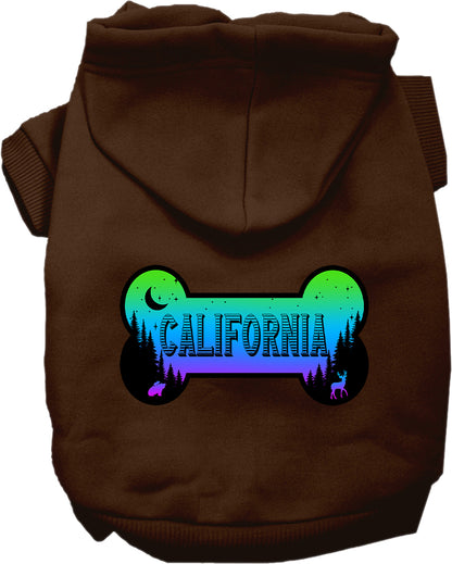 Pet Dog & Cat Screen Printed Hoodie for Medium to Large Pets (Sizes 2XL-6XL), "California Mountain Shades"