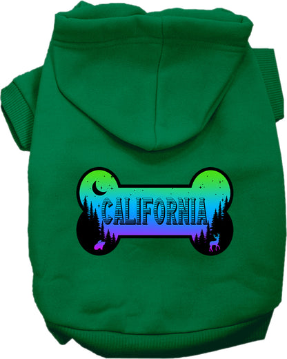 Pet Dog & Cat Screen Printed Hoodie for Medium to Large Pets (Sizes 2XL-6XL), "California Mountain Shades"