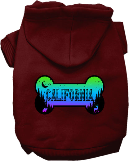 Pet Dog & Cat Screen Printed Hoodie for Medium to Large Pets (Sizes 2XL-6XL), "California Mountain Shades"