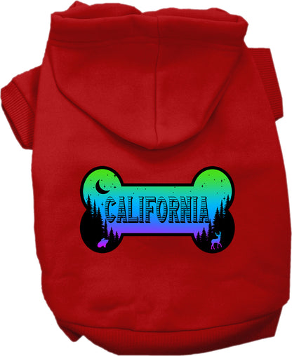 Pet Dog & Cat Screen Printed Hoodie for Medium to Large Pets (Sizes 2XL-6XL), "California Mountain Shades"